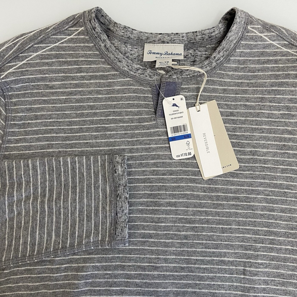 NWT Tommy Bahama Men Reversible Fullerton Flip Abaco Thermal Pullover Sweater Xl